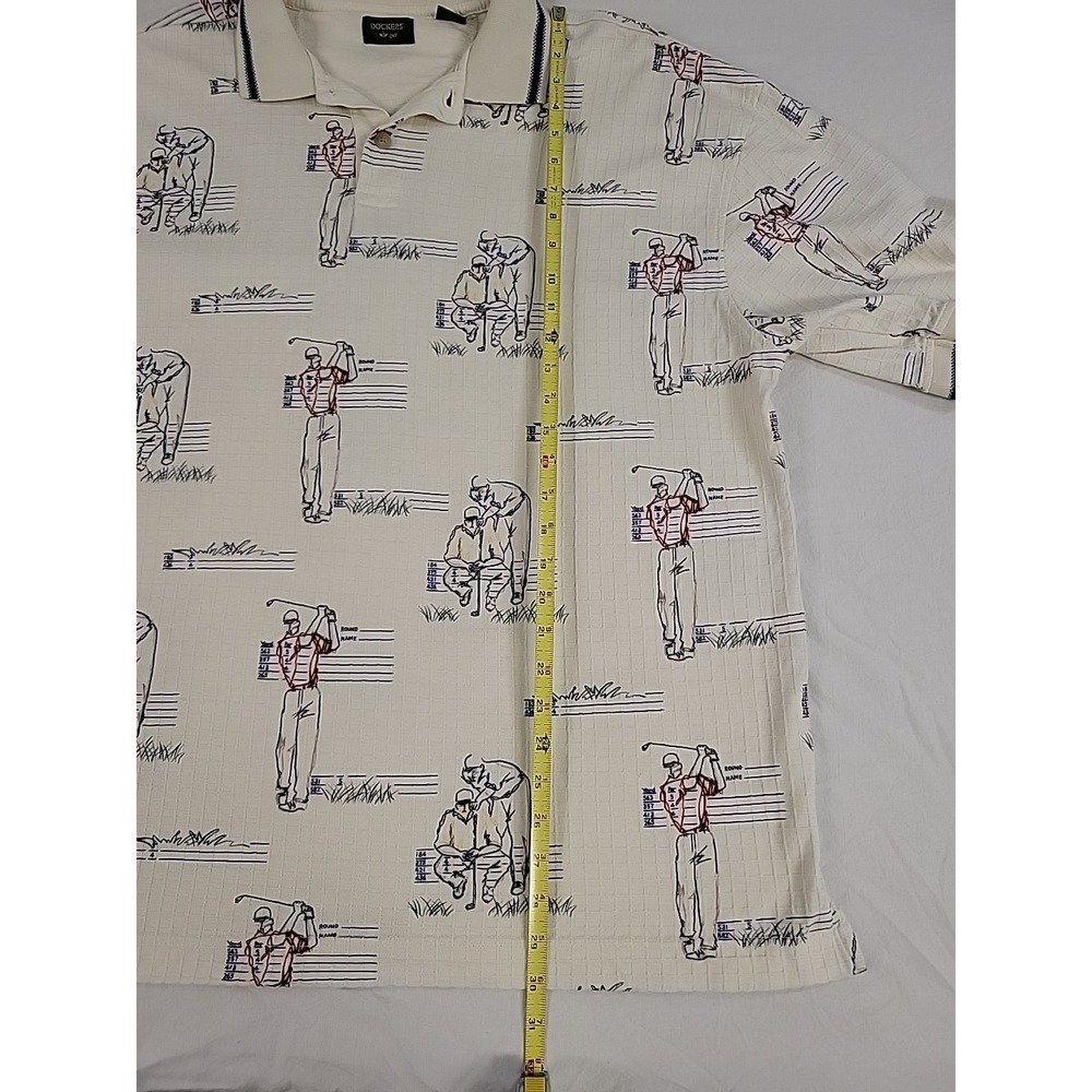 Vintage Dockers Golf Polo Shirt Mens XL Made In USA 100% Cotton Golf Pattern - Picture 7 of 11
